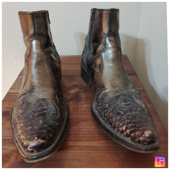 Aldo Distressed Western Cowboy Ankle Boots Size 41 - Picture 1 of 9